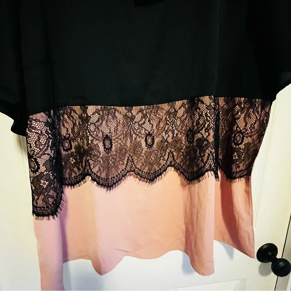 Black and Pink Lace Women's Top NWT Plus 18/22 Whimsical Fairy - Picture 7 of 9
